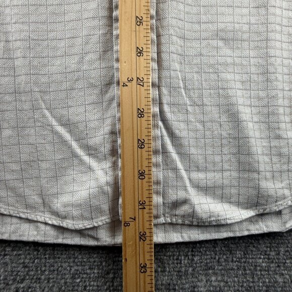 Faconnable All Cotton USA XL Check Gray Pocket Long Sleeve Shirt Men Button Up - Picture 5 of 14